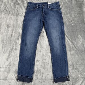 RGT Selvage Stanton Jeans Mens 33x32 Blue Medium Wash Slim Straight Denim